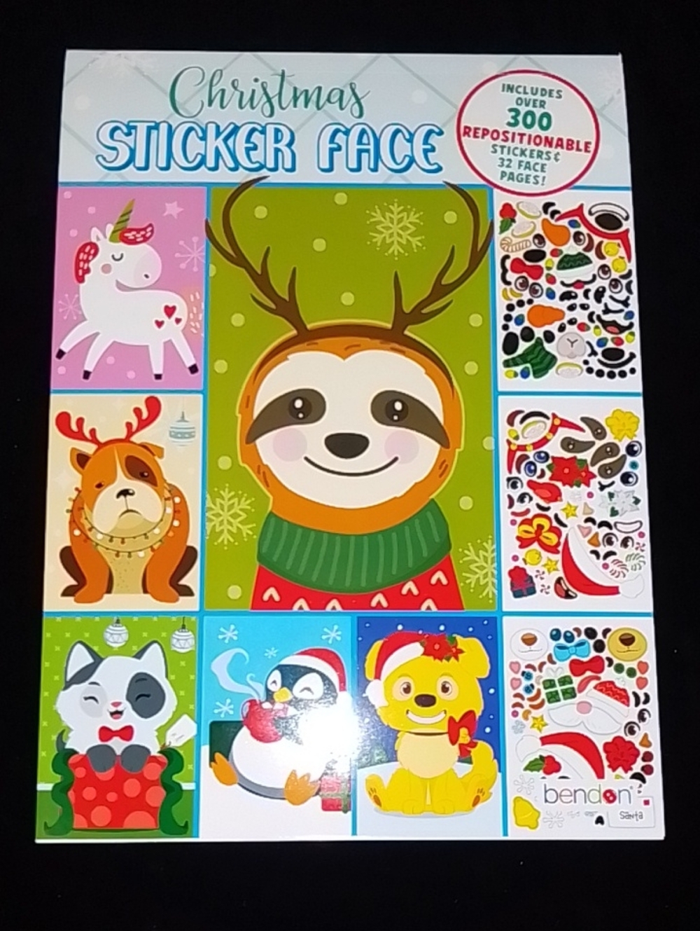 Christmas Sticker Face - Snowman Sticker Play Set (White, Red, Black)